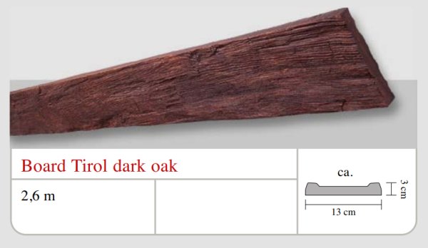 DECOSA gerenda deszka Tirol dark oak 2,6mx13cmx3cm